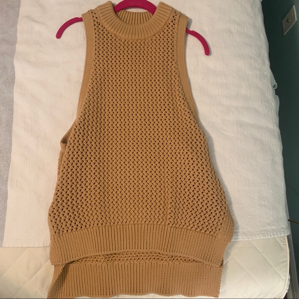 Tibi chunky knit racer back sweater top size Small